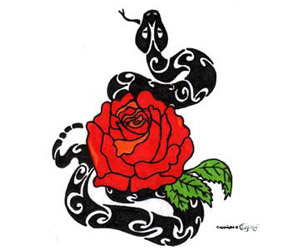 Rose et serpent.